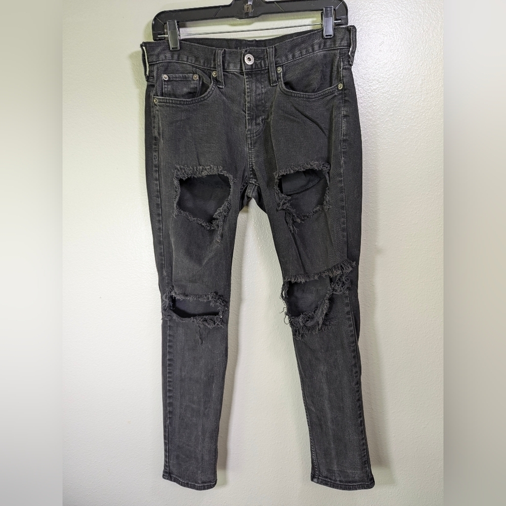 29x30 Bullhead men's distressed black skinny jeans
